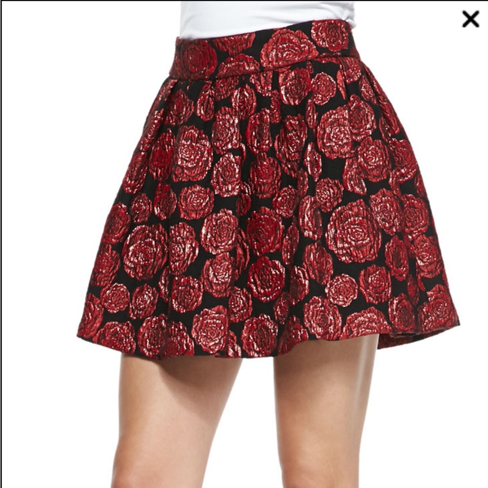 NWT Fizer Shimmery Rose Jacquard Skirt Alice & Olivia rose